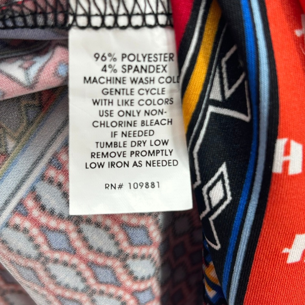 Sunny Leigh Women Large Geometric Southwestern Print Handkerchief Hem Midi Skirt - Picture 6 of 6
